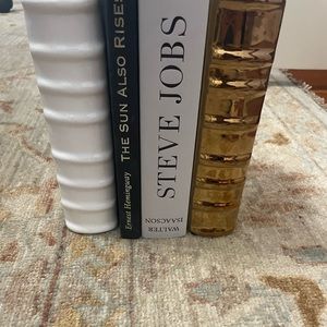 Z Gallerie Ceramic Gold Book Bookend Decorative Accent